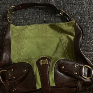 Michael Kors Vintage Leather and Suede Satchel Bag